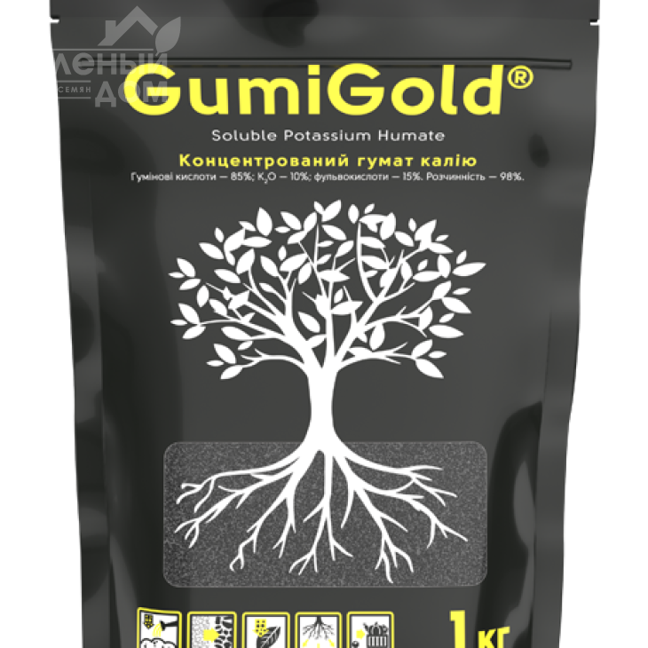 ГуміГолд/GumiGold - концентрований гумат калію, рН - 9-10 фото 1