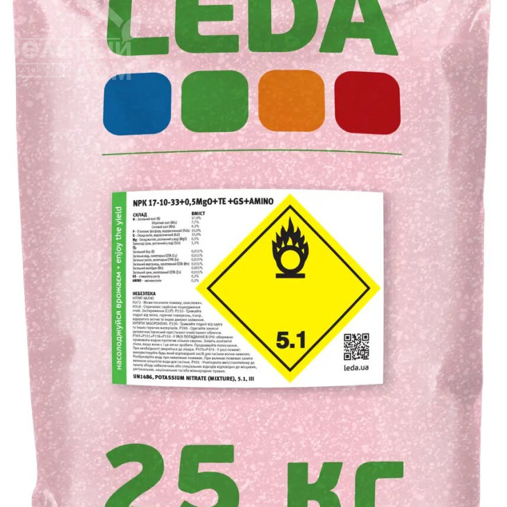 Леда / Leda NPK 17-10-33 +0,5MgO+TE +GS+AMINO фото 1
